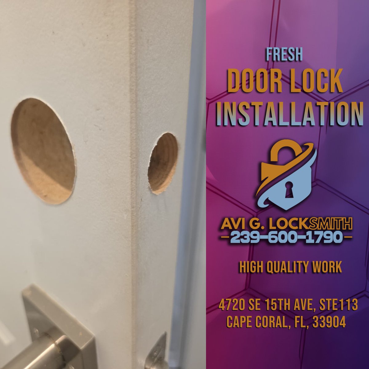 Avi_G_locksmith's tweet photo. Fresh lock installation for houses in Cape Coral. Secure your home with brand-new locks installed by Avi G Locksmith. ๐239-600-1790
.
.
.
#LocalLocksmith #CapeCoral #FortMyers #EmergencyLocksmith #LocksmithNearMe #LocalService #LehighAcres #Lockout #Locksmith https://t.co/O08oyhy5Rb