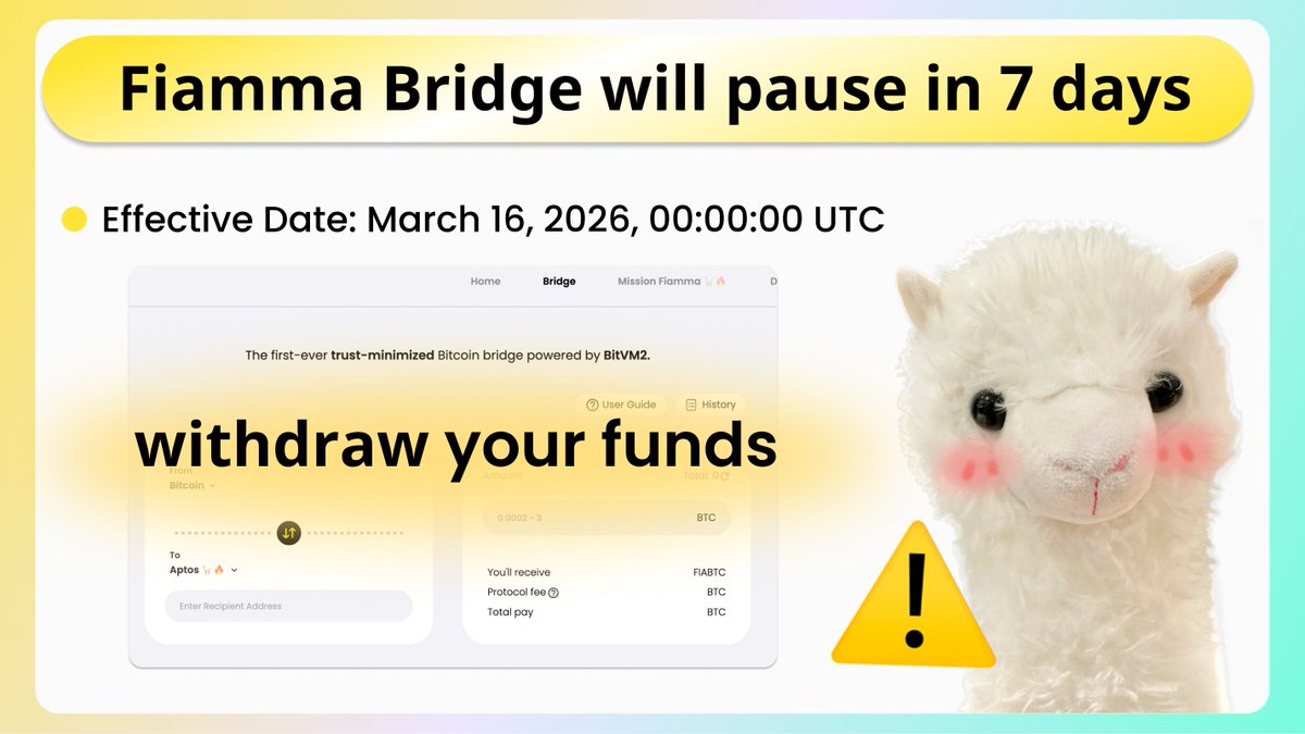onRide_'s tweet photo. 𝐅𝐢𝐚𝐦𝐦𝐚 𝐁𝐫𝐢𝐝𝐠𝐞 𝐰𝐢𝐥𝐥 𝐩𝐚𝐮𝐬𝐞 𝐢𝐧 𝟕 𝐝𝐚𝐲𝐬
𝐄𝐟𝐟𝐞𝐜𝐭𝐢𝐯𝐞 𝐃𝐚𝐭𝐞: 𝐌𝐚𝐫𝐜𝐡 𝟏𝟔, 𝟐𝟎𝟐𝟔, 𝟎𝟎:𝟎𝟎:𝟎𝟎 𝐔𝐓𝐂

𝐈𝐟 𝐲𝐨𝐮 𝐡𝐚𝐯𝐞 𝐟𝐮𝐧𝐝𝐬 𝐢𝐧 𝐭𝐡𝐞 𝐛𝐫𝐢𝐝𝐠𝐞, 𝐩𝐥𝐞𝐚𝐬𝐞 𝐰𝐢𝐭𝐡𝐝𝐫𝐚𝐰 𝐧𝐨𝐰.
https://t.co/8wQe2NNz28

𝐒𝐮𝐩𝐩𝐨𝐫𝐭 𝐚𝐯𝐚𝐢𝐥𝐚𝐛𝐥𝐞 𝟐𝟒/𝟕 𝐨𝐧 𝐃𝐢𝐬𝐜𝐨𝐫𝐝 𝐚𝐧𝐝 𝐓𝐞𝐥𝐞𝐠𝐫𝐚𝐦.
