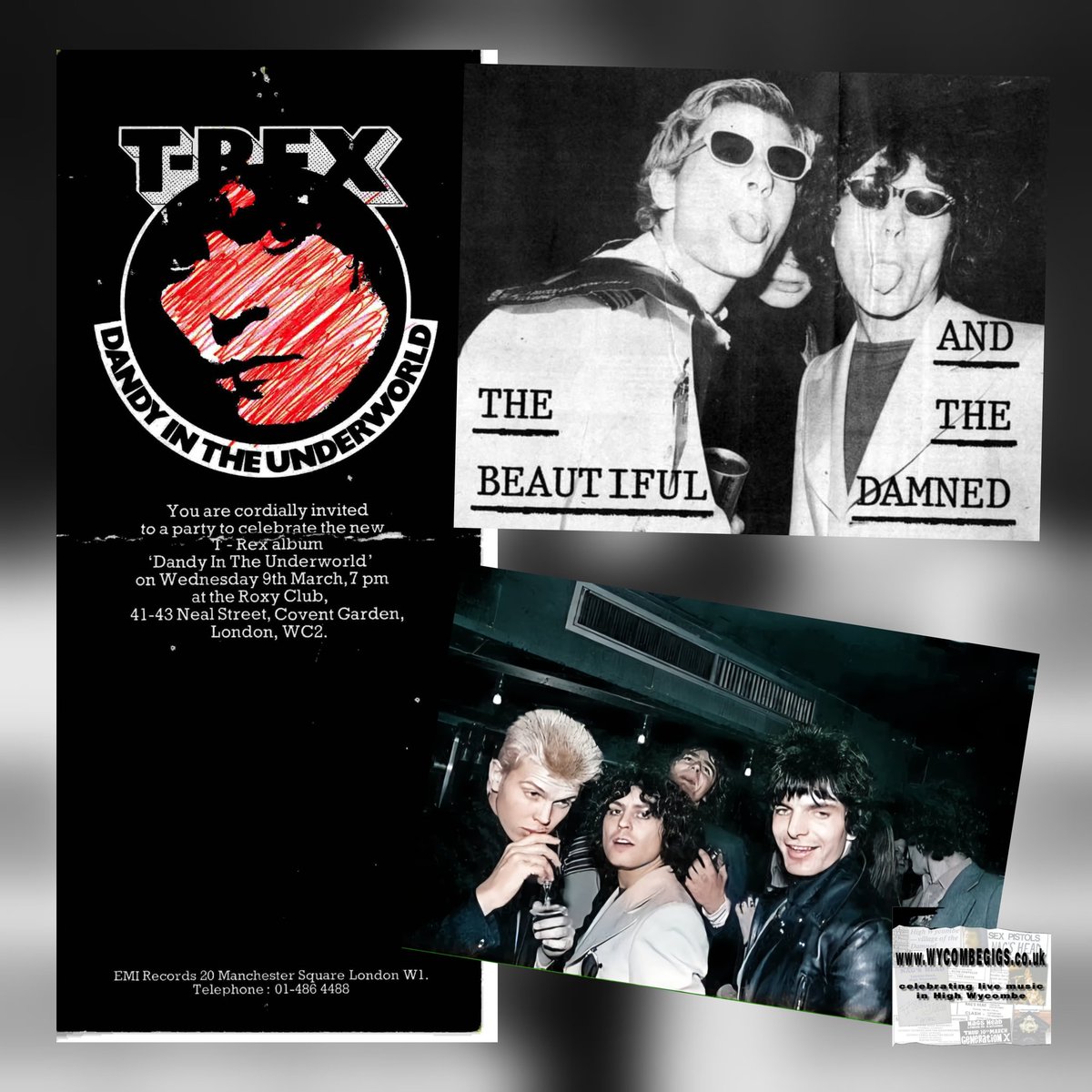 wycombegigs's tweet image. #OTD Wednesday 9th March 1977
4️⃣9️⃣ years ago
#TRex Dandy In The Underworld
Launch party at The Roxy, London 
#MarcBolan meets up and coming #punks Billy Idol #GenerationX, Brian James &amp;amp; Capt.Sensible #TheDamned 😛