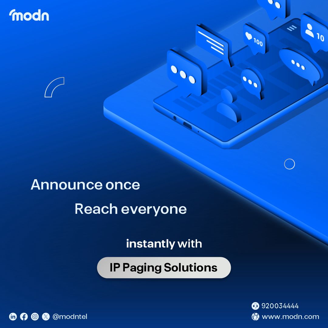 modntel_'s tweet photo. You won't need to remind each person separately!

With IP Paging, broadcast your messages to everyone instantly!
• Instant Communication: Reach everyone at once.
• Save Time: No need for individual reminders.
• Boost Efficiency: Keep everyone updated in real time. https://t.co/C7jhVhDsAX