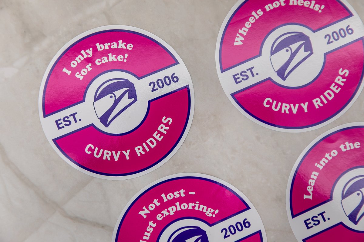 AtlanticCoastUK's tweet image. We love seeing personality come through in print! 🏍️

These fun designs for @CurvyRidersMCC were digitally printed onto gloss vinyl, giving them a vibrant finish built to last. 💪🩷

Which one would you choose? 👇

#stickerprinting #digitalprint #customstickers #motorcycleclub