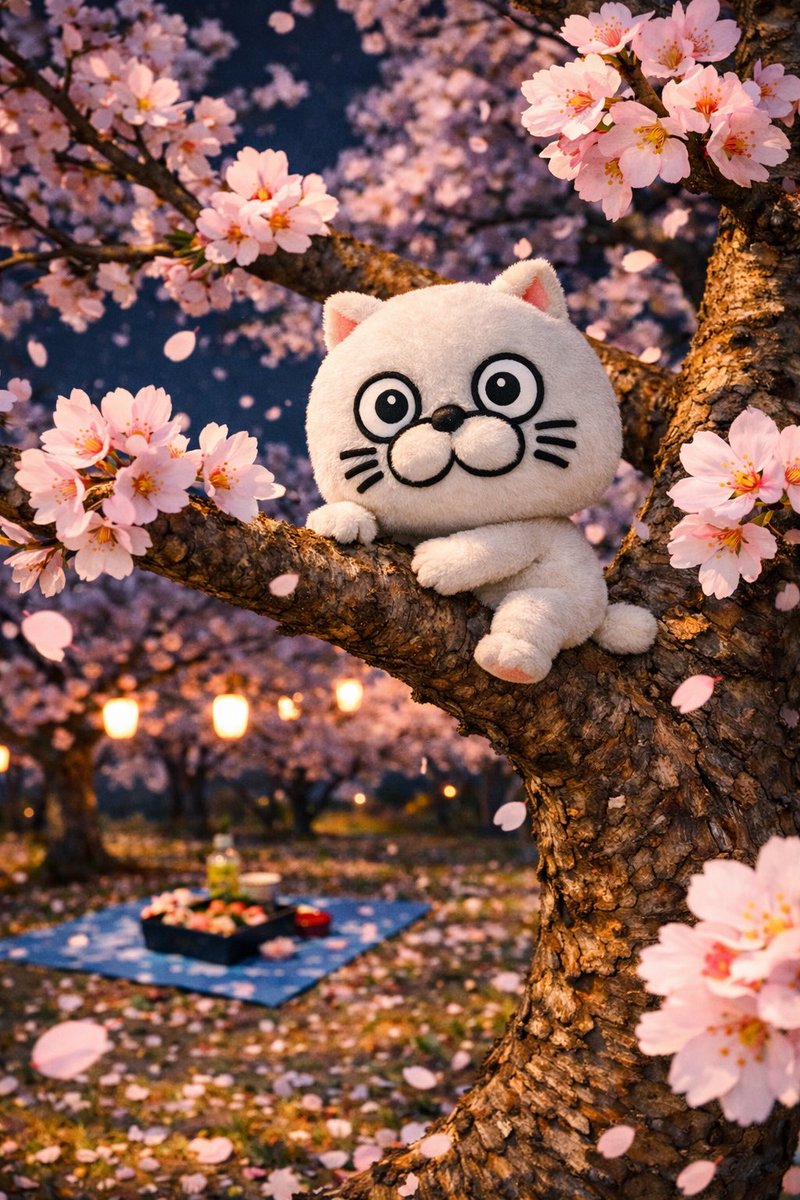 type_e_line's tweet photo. ねこたまっしぐら夜桜お花見スマホ用待受です https://t.co/vDCmSDcDsd