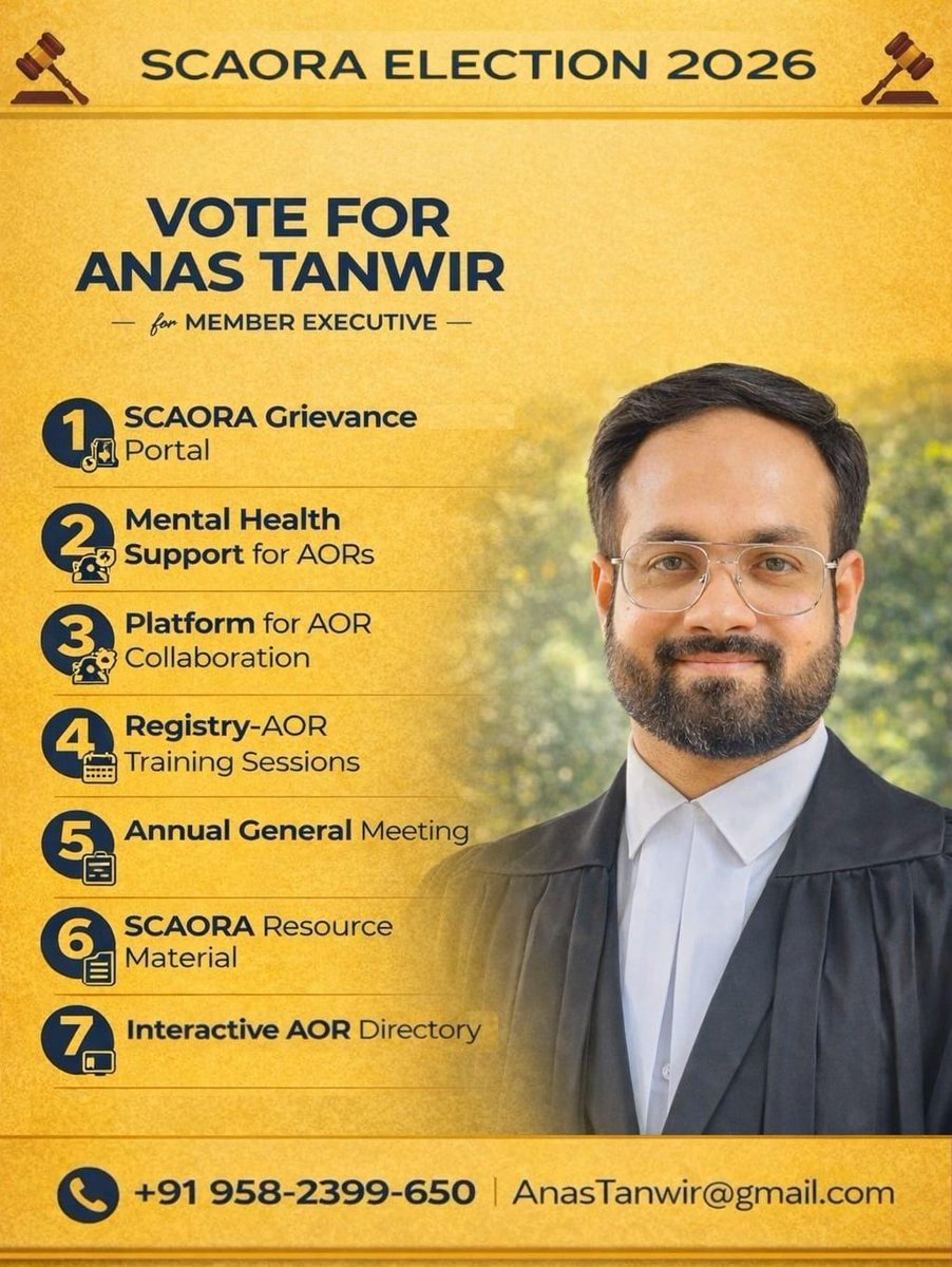Vote and support  Anas Tanwir AOR (<a href="/Vakeel_Sb/">Anas Tanwir</a>) for member executive - SCAORA ELECTIONS 2026

#SCAORA2026 #SCAORAELECTIONS2026 #MEMBEREXECUTIVE