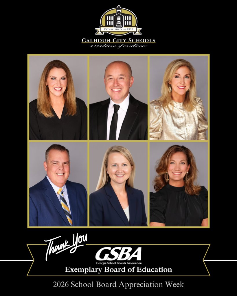 CalhounSchools's tweet photo. This week we proudly celebrate School Board Appreciation Week. Thank you to our Exemplary Board for their dedication and service to our students, staff, families, and community! #OurHeartOurFuture  💛🐝 https://t.co/czO5F9HaS4