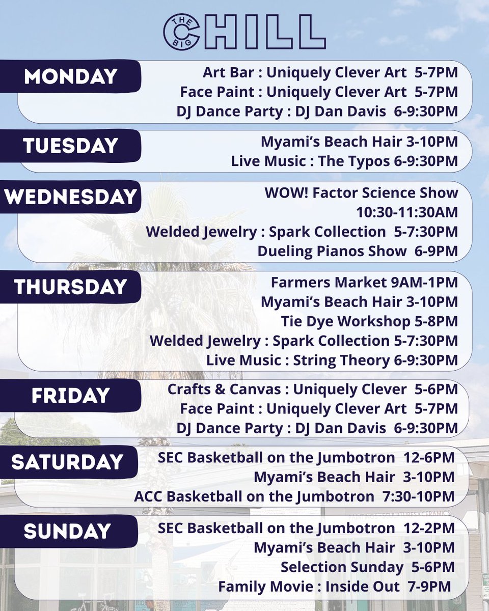If you're looking for something to do this week...we've got it covered😎 So many NEW and EXCITING events coming to The Big Chill, and we can't wait to see you there!

#thebigchill30a #30a #hey30a #30aevents