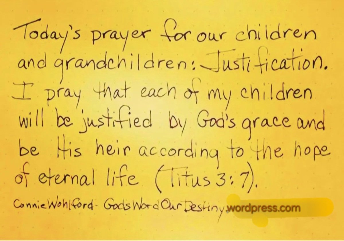 wohlford_connie's tweet image. Today for our children and #grandchildren: justification. 

#justified #EternalLife #hope #justification #eachone #GodsGrace #grace #heirofGod #heir #Titus  #GodsWordOurDestiny