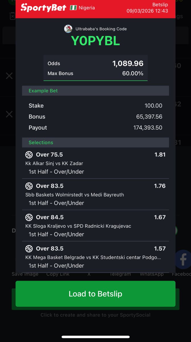 _Ultrabettips's tweet photo. 1k odds 🏀✝️

Y0PYBL https://t.co/gTFwxV8QDi