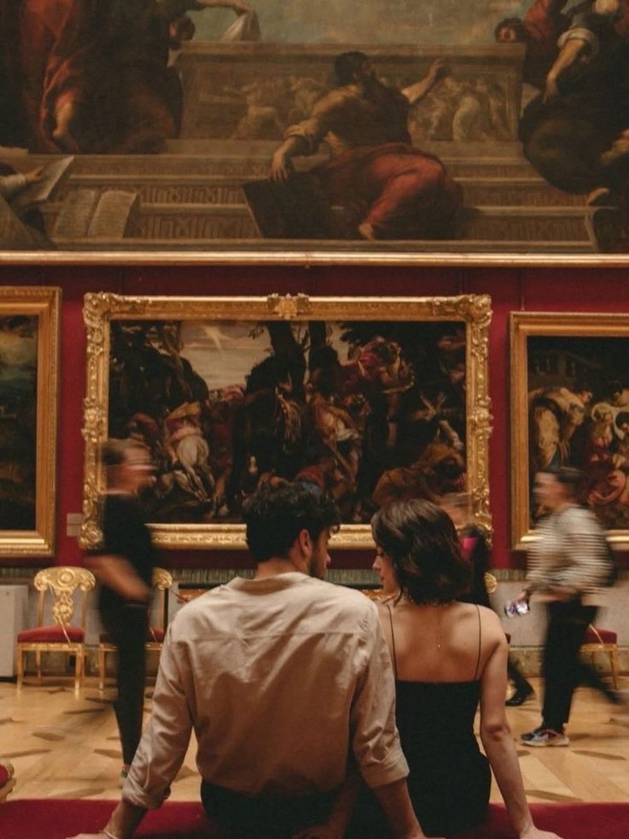 “A museum full of art i will still looking at your eyes.”