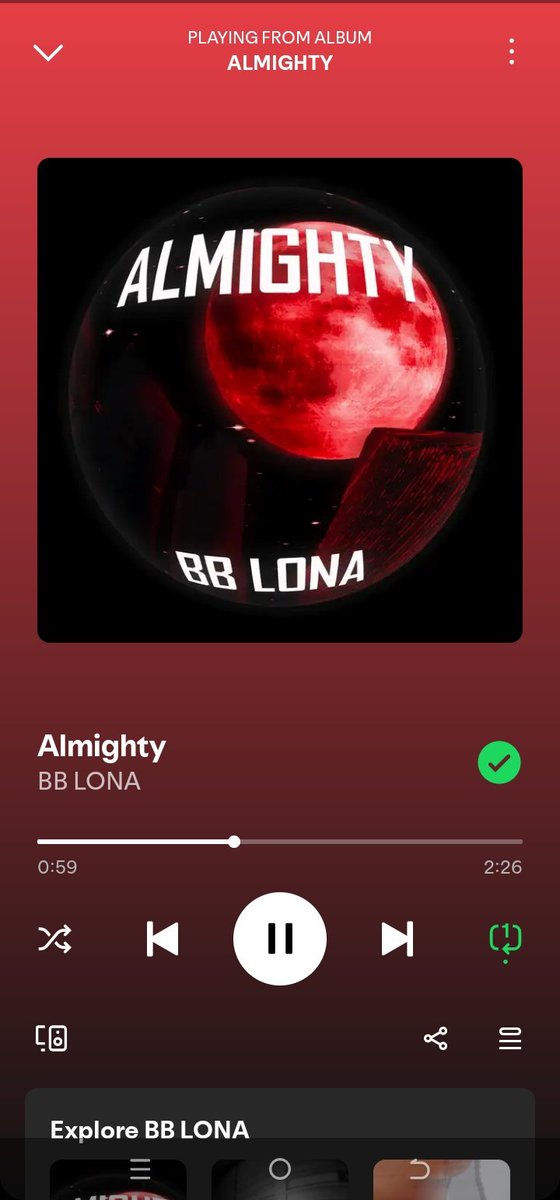 bayonecban_rom's tweet image. 🚨@BADBOYLONA   Almighty OUT NOW 
2k for 50 people 
To win drop drop a screenshot listening to #almighty and your account number 
Crediting only Streams Above 35 seconds also add to playlist and save 

👉🏻👉🏻open.spotify.com/album/1w3Zac6v…