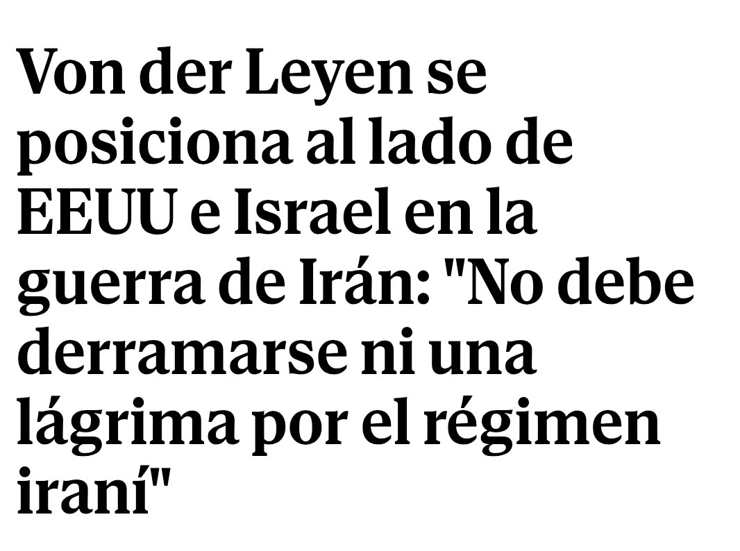 Señora Von der Leyen:
Las bombas no caen sobre regímenes, caen sobre seres humanos. Si un país extranjero intentara derrocar el régimen político alemán echando bombas sobre sus hijos, incluso alguien con tan poca sensibilidad como usted lloraría