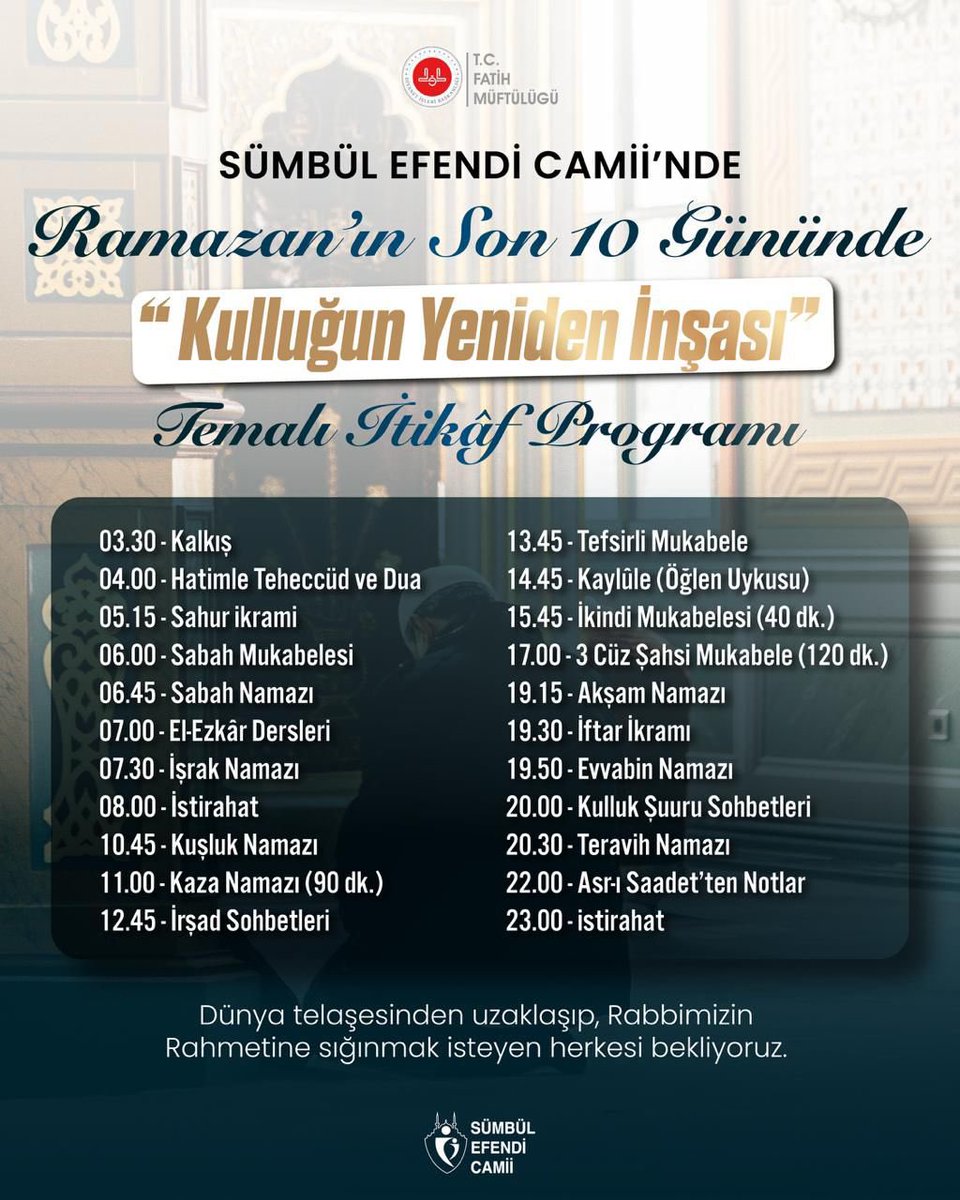 s_altinhan's tweet photo. Bu fırsat kaçmaz.

📍Sümbül Efendi Cami İtikaf Programı https://t.co/Z959zGcIPP