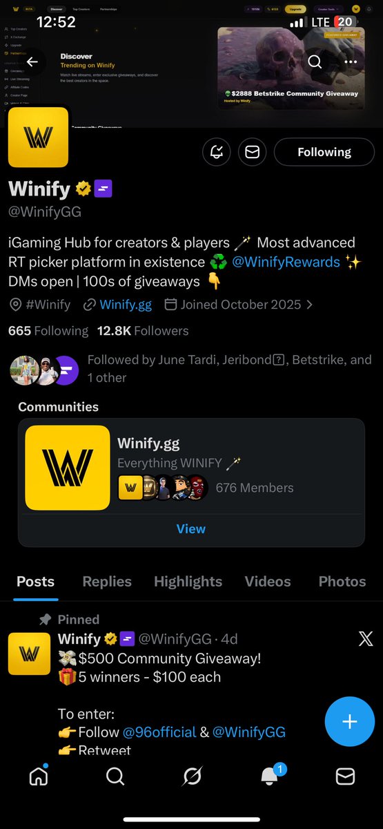 Crypto_CEO1's tweet photo. @WinifyGG @betstrike All done ✅ https://t.co/W8RSz7RN9d