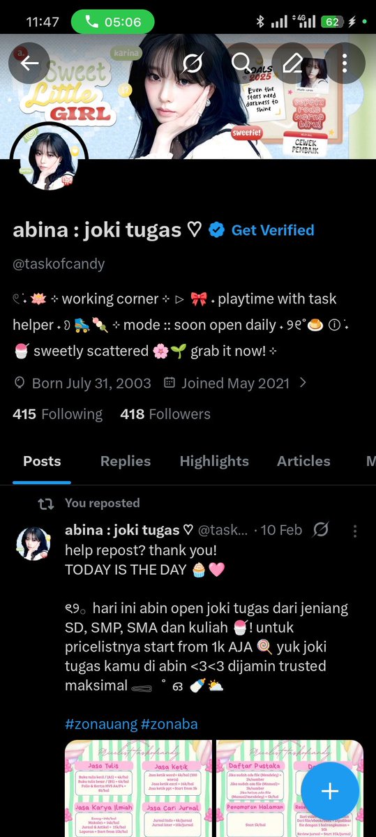 abina : joki tugas ♡ tweet media