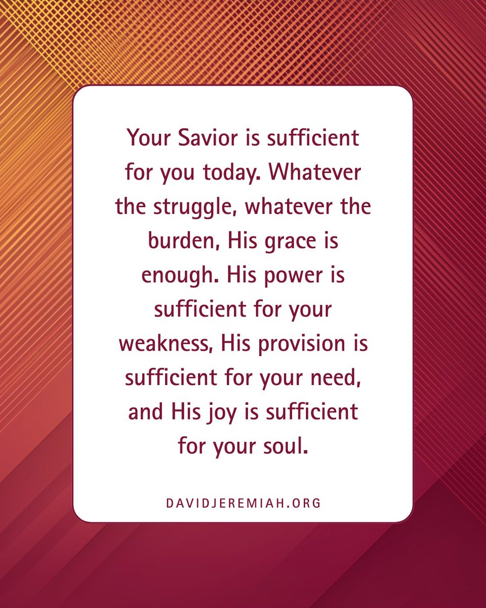 davidjeremiah's tweet photo. Whatever you face, Jesus is enough. His grace meets you right where you are. https://t.co/gSDTjiVgHR