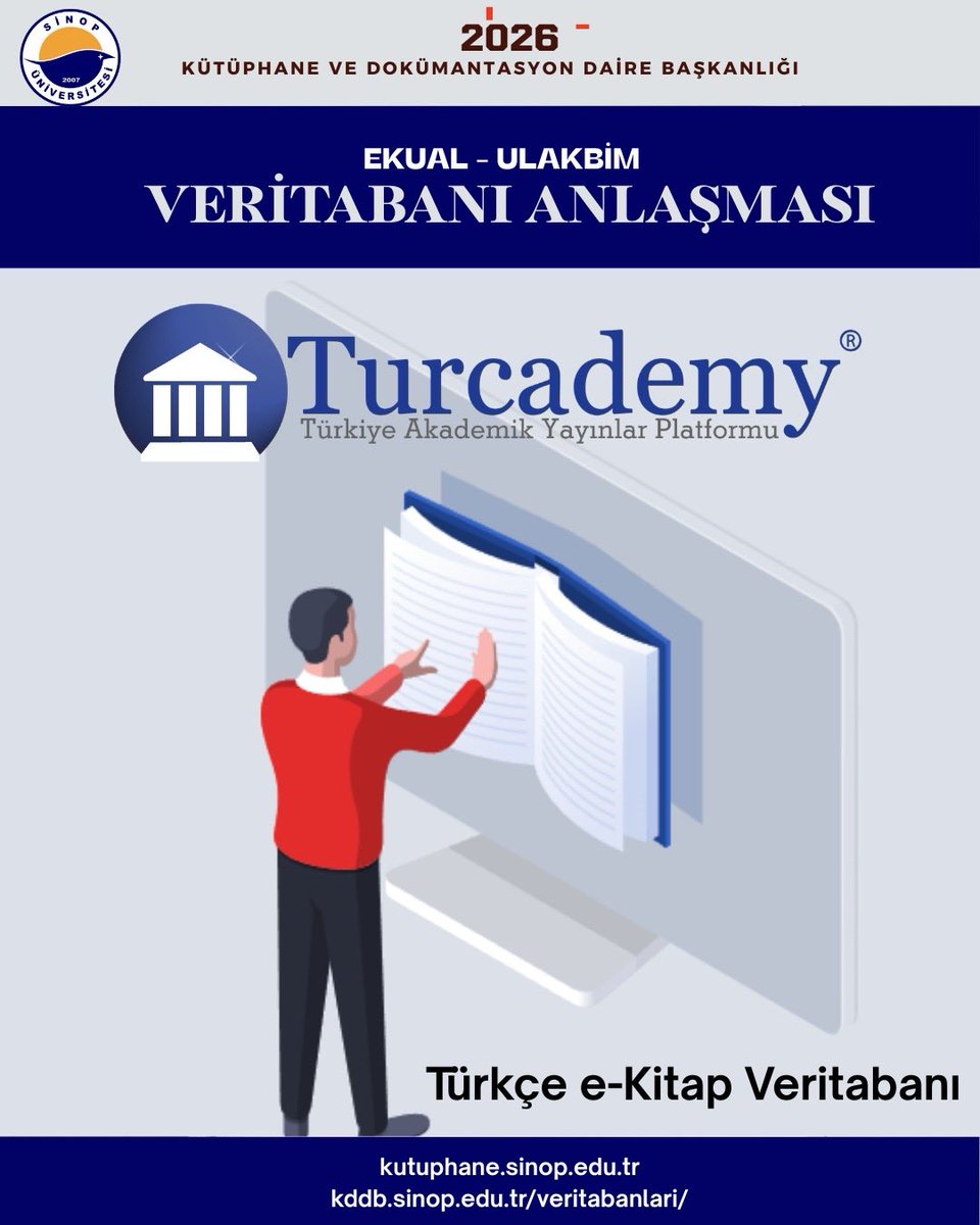 snukutuphane's tweet photo. 📢 Yeni Veritabanları Erişime Açıldı!

TÜBİTAK ULAKBİM EKUAL kapsamında Muteferriqa, LexiQamus ve Turcademy veritabanları üniversitemizin erişimine açılmıştır.

🌐 Detaylı bilgi:
https://t.co/AlT1GXVgIu

#SinopÜniversitesiMerkezKütüphanesi

@sinopuniversity https://t.co/aKu3OG6nEO