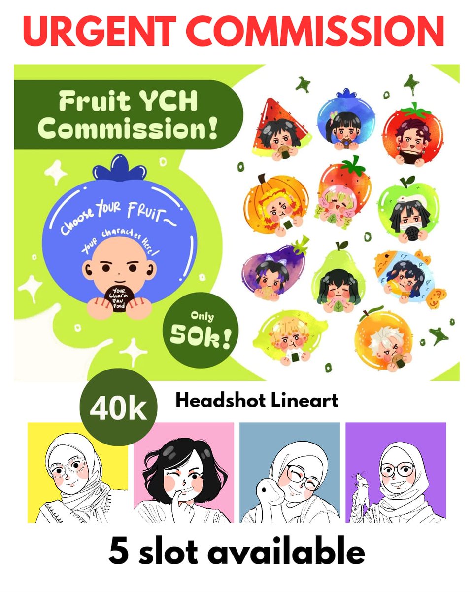 cakatmala's tweet photo. Haloo guys, aku open urgent commission yaa! Sangat perlu untuk biaya makan dan uang transport magang bulan ini huhu, available 5 slot! Yang minat/mau tanya tanya dulu bisa langsung dm ya, terima kasih banyaak!!
#opencommisson #zonauang #zonaba #jasagambar https://t.co/83SJwhVIaW