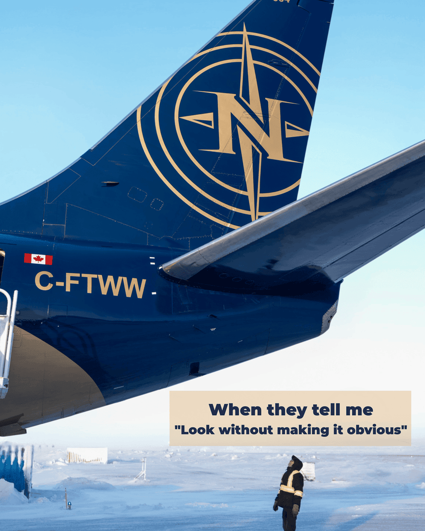 nolinoraviation's tweet photo. We don’t want to be subtle. 👀
#Nolinor #NolinorAviation #Aviation #AviationLovers #AvGeek #Meme #AviationMeme #DontMakeItObvious https://t.co/HZ4mRz0DJ5
