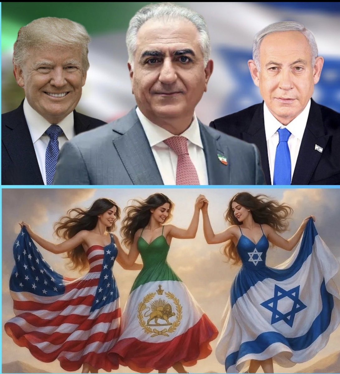 PariPunepur's tweet photo. @TruthTrumpPost We thank the United States and Israel for their military intervention to help overthrow the regime. Crown Prince Reza Pahlavi is our sole leader. We have raised only his name inside Iran, risking our lives, and also outside the country.
#KingRezaPahlavi 
#ThankYouTrump‌ https://t.co/eEYm5884ez