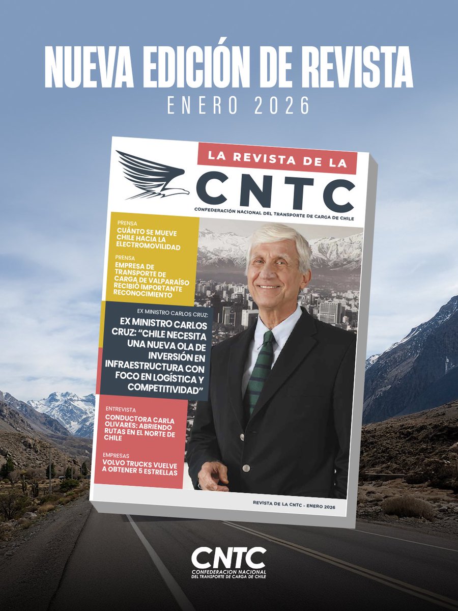 📖 Nueva edición de la Revista CNTC (diciembre–enero).

Entrevista al ex ministro Carlos Cruz, avances en electromovilidad, innovación de Volvo Trucks y protagonistas del transporte de carga en Chile.

🚛 Revisa aquí.

drive.google.com/drive/u/0/fold…