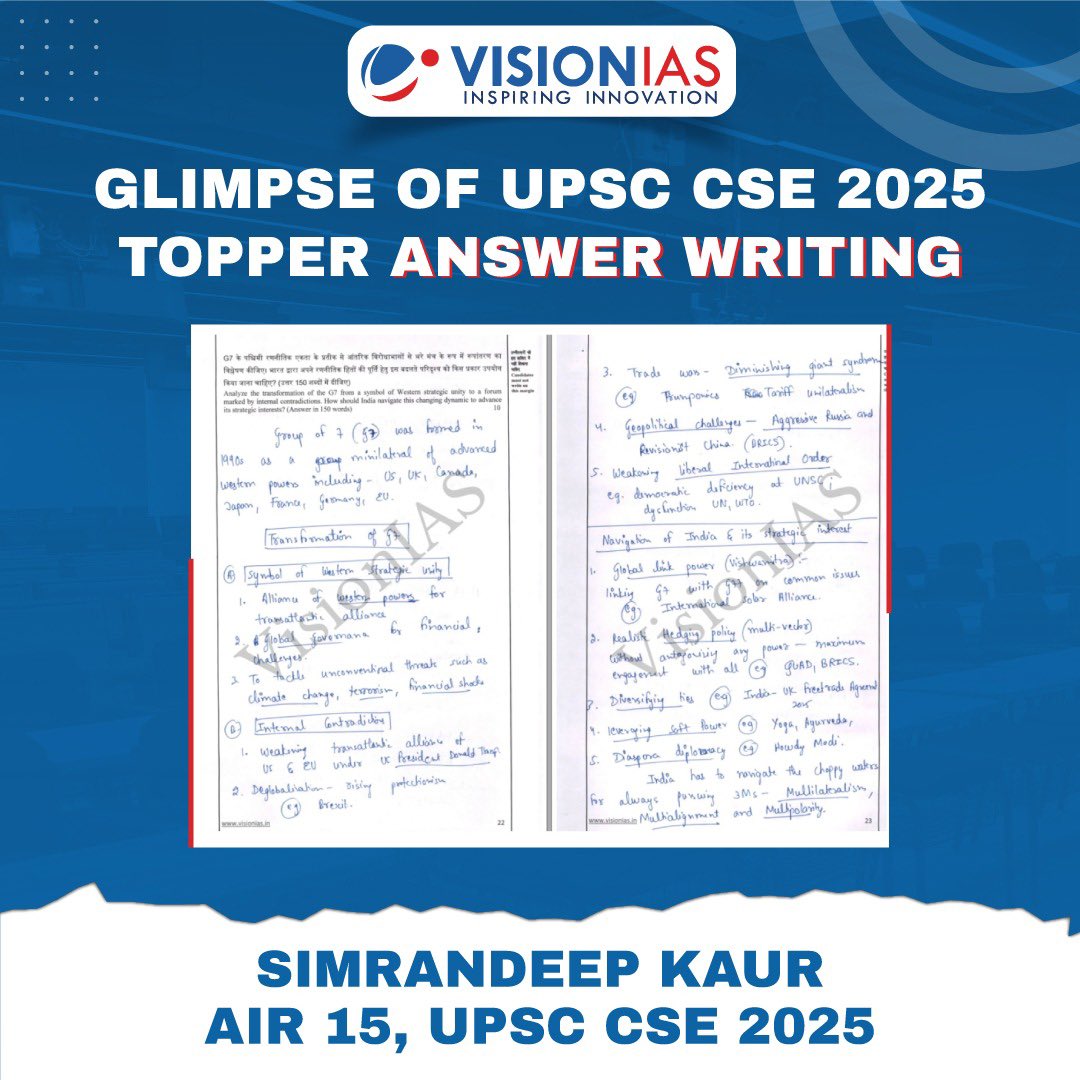 Vision_IAS's tweet image. Simrandeep Kaur AIR 15 UPSC 2025: Background, UPSC Journey, Marksheet &amp;amp; Topper’s Copy

To read more, visit the link: visionias.in/blog/toppers-s…

#UPSC2025 #UPSCResult #SimrandeepKaur #AIR15 #UPSCTopper #UPSCPreparation #VisionIAS