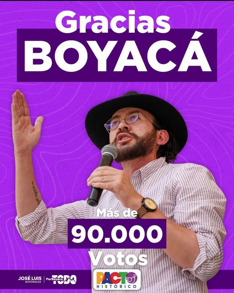 Gracias a ustedes: Soy su nuevo representante! 
Hicimos la tarea. Gracias a Dios y la vida. Y lo hicimos contra viento y marea. 
¡Gracias Boyacá!