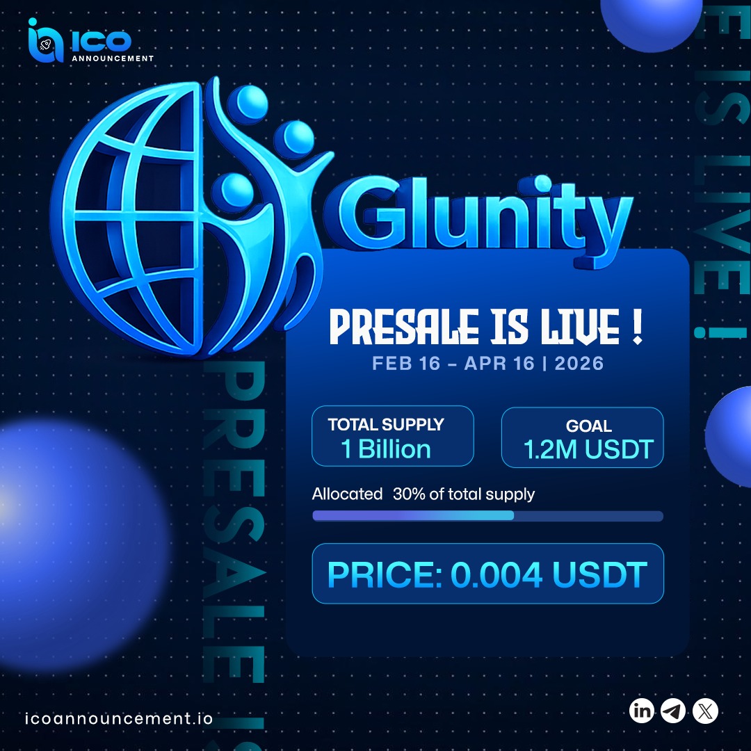ICOAnnouncement's tweet photo. 🚀 Don’t miss the $GLUN presale - secure your Glunity tokens early and be part of a growing Ethereum-powered community before exchange listings!
Explore More: https://t.co/S2boVn7ANd
#GLUN #Glunity #CryptoPresale #CryptoLaunch #EthereumToken #Web3 #CryptoProject #CryptoCommunity #TokenSale @Glunity_org
