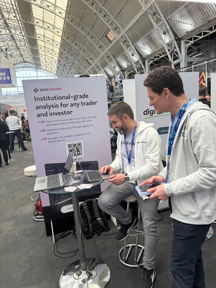 We're at <a href="/Money_LIVE_/">MoneyLIVE</a>  Summit in London 🇬🇧

1,500+ banking &amp; payments leaders. 

One exhibition floor. 

We're showing how AI-powered trading intelligence doesn't have to cost institutional money.

Come say hello. We'll be the ones talking sentiment, momentum, and trade setups.