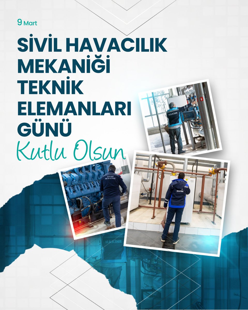 Havalimanlarımızda yürüttüğümüz faaliyetlerin verimli ve kesintisiz şekilde sürdürülmesinde; özellikle cihaz ve ekipmanların bakım-onarımları ile katkı sağlayan çalışma arkadaşlarımızın “9 Mart Sivil Havacılık Mekaniği Teknik Elemanları Günü”nü kutluyor, başarılarının devamını