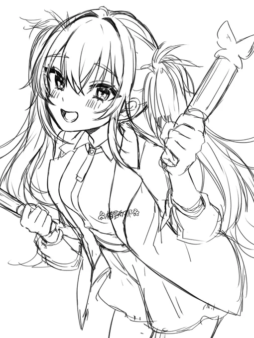 賀陽燐羽サンのライブにツインテで参戦するまりちゃん描いてます>𐋣< 
