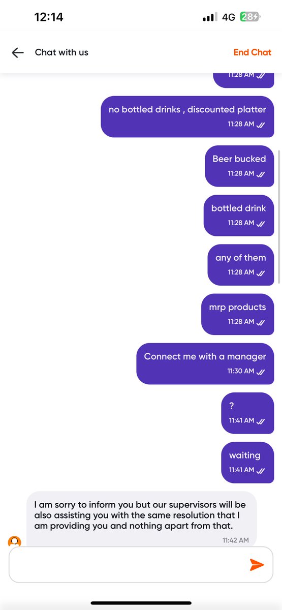 UtkarshAga60577's tweet photo. @Swiggycaresnot   Swiggy support is a joke @Swiggy @swiggydineout https://t.co/zjIijHZqjL
