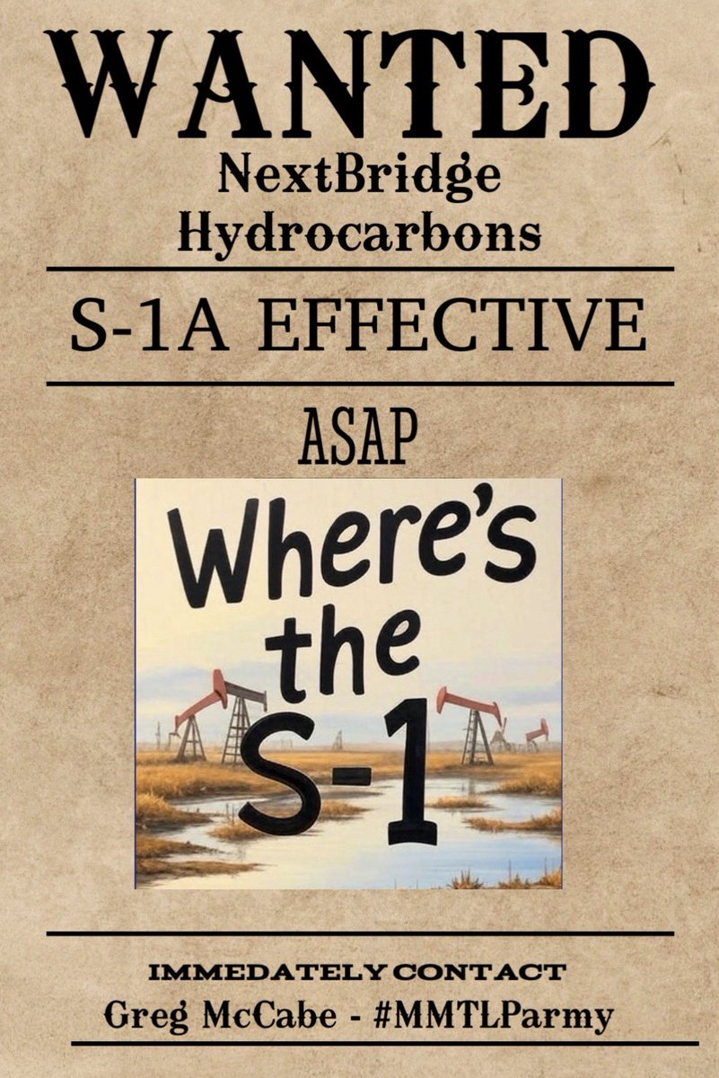 ATTN: <a href="/SECGov/">U.S. Securities and Exchange Commission</a> and <a href="/SECPaulSAtkins/">Paul Atkins</a> 

 Here’s your daily reminder
🚨🚨We aren’t leaving🚨🚨

How many more days will you all continue stalling and interfering with NextBridge Hydrocarbons ability to raise capital and do business?

#MMTLParmy $MMTLP $MMAT #WhatstheShareCount