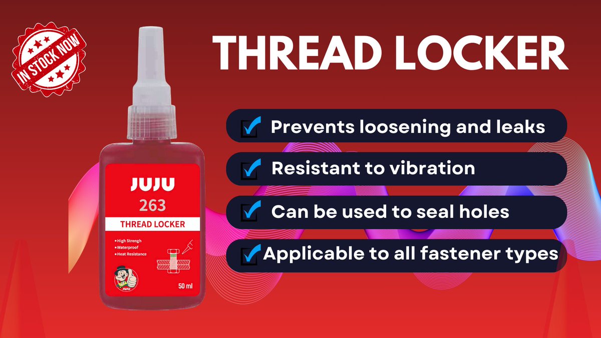 jujuchemea's tweet photo. Designed to lock, seal, and prevent loosening due to vibration and shock, it’s ideal for automotive, machinery, and industrial use. Resistant to oil, fuel, and corrosion.Stop loose bolts with our professional-grade Threadlocker!

#JUJUSuperGlue, #StrongBonds, #threadlocker https://t.co/0fHontzGo0