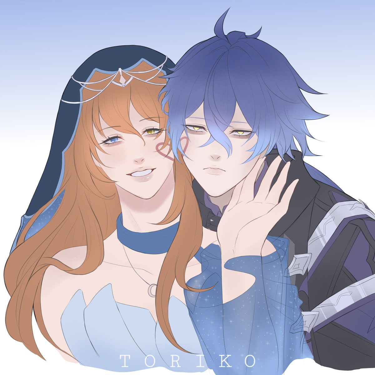 useless_toriko's tweet photo. Oc x Flins commission 💙

#genshinimpact #flins #commission #art https://t.co/nYP6nLmUDX