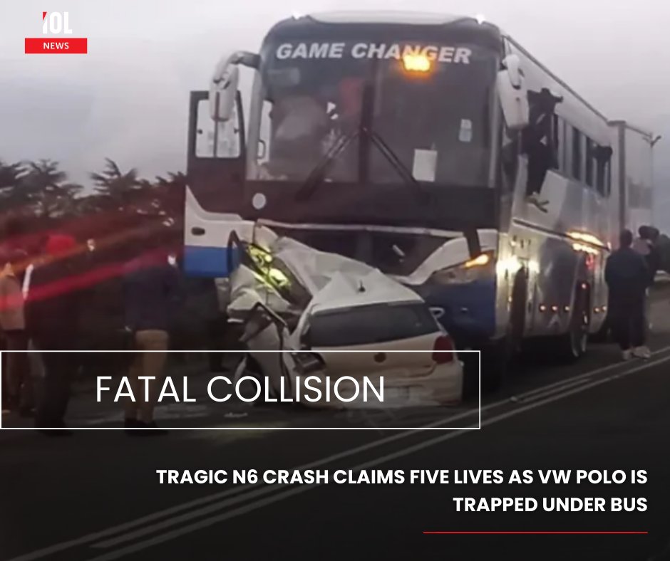IOL's tweet photo. Five people were killed in a horror crash on the N6 between KuGompo City, formerly known as East London, and Stutterheim on Sunday night.
#news #fatal #crash #N6 #KugompoCity #Stutterheim
Read on https://t.co/LBJUthINiG https://t.co/hkLAianleW