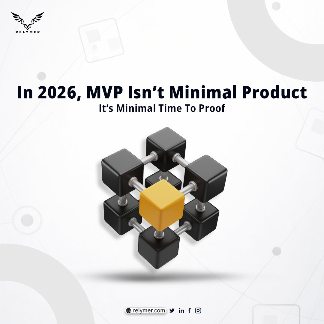 relymer's tweet photo. The idea of an MVP is evolving⚙️

In 2026, it’s no longer just about building a minimum product.

It’s about reaching proof and validation as fast as possible⏱️

Build fast.
Test quickly.
Learn from real users🚀

The goal isn’t minimal features anymore it’s minimal time to proof. https://t.co/w8khA5hIet