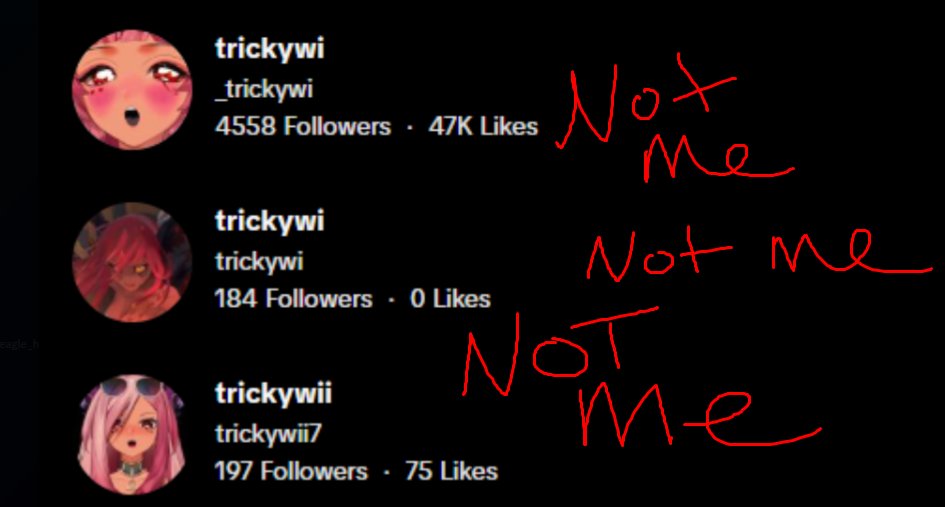 Hiya hiya. I've been told that someone is impersonating me on TikTok and DM'ing people as "me". THIS IS NOT ME! I do NOT have an active TikTok account. Be safe, friends. <a href="/TikTokSupport/">TikTokSupport</a>