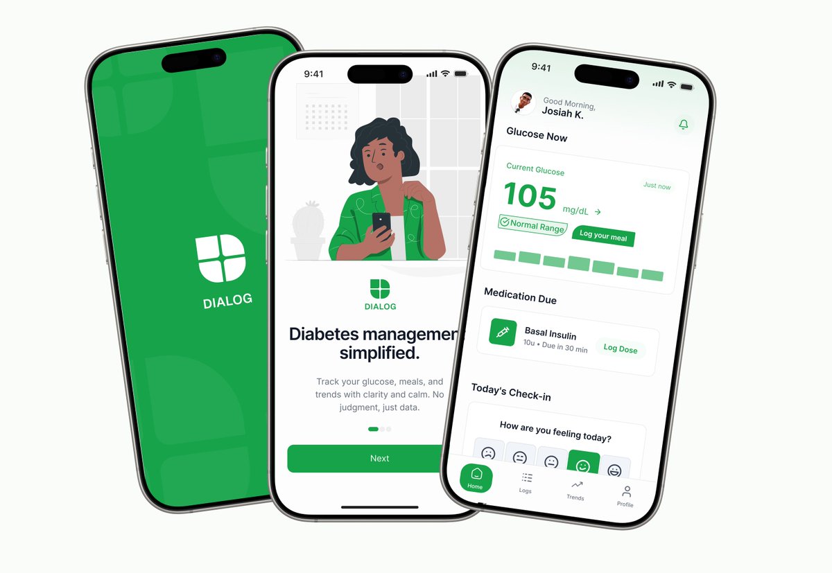 iamjuech's tweet photo. DiaLog is a patient-facing mobile app designed for hospital diabetes programs. It helps patients with Type 1, Type 2, Gestational, and Pre-diabetes manage their condition day-to-day, and generates a clinical PDF report they can share with their doctor at every appointment. #UIUX https://t.co/R9mPdjJqqG