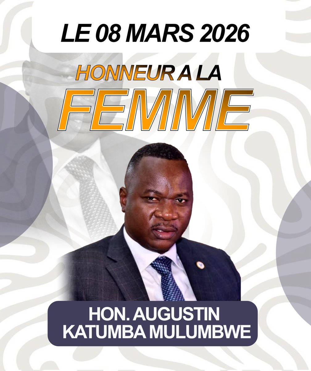 Je rends hommage à toutes les femmes pour leur valeur, leur détermination et leur contribution dans la société.
<a href="/honkatumba/">Augustin Katumba Mulumbwe</a>