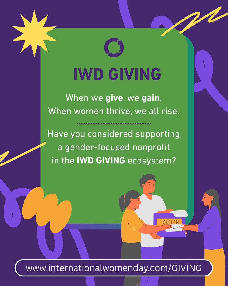 womensday's tweet image. Imagine the impact if #InternationalWomensDay became one of the biggest #Giving Days of the year. With many gender-focused #nonprofits in the #IWD giving ecosystem, #IWD2026 efforts can certainly help elevate impact. See #IWDgiving Directory 👉bit.ly/IWDgives #GiveToGain