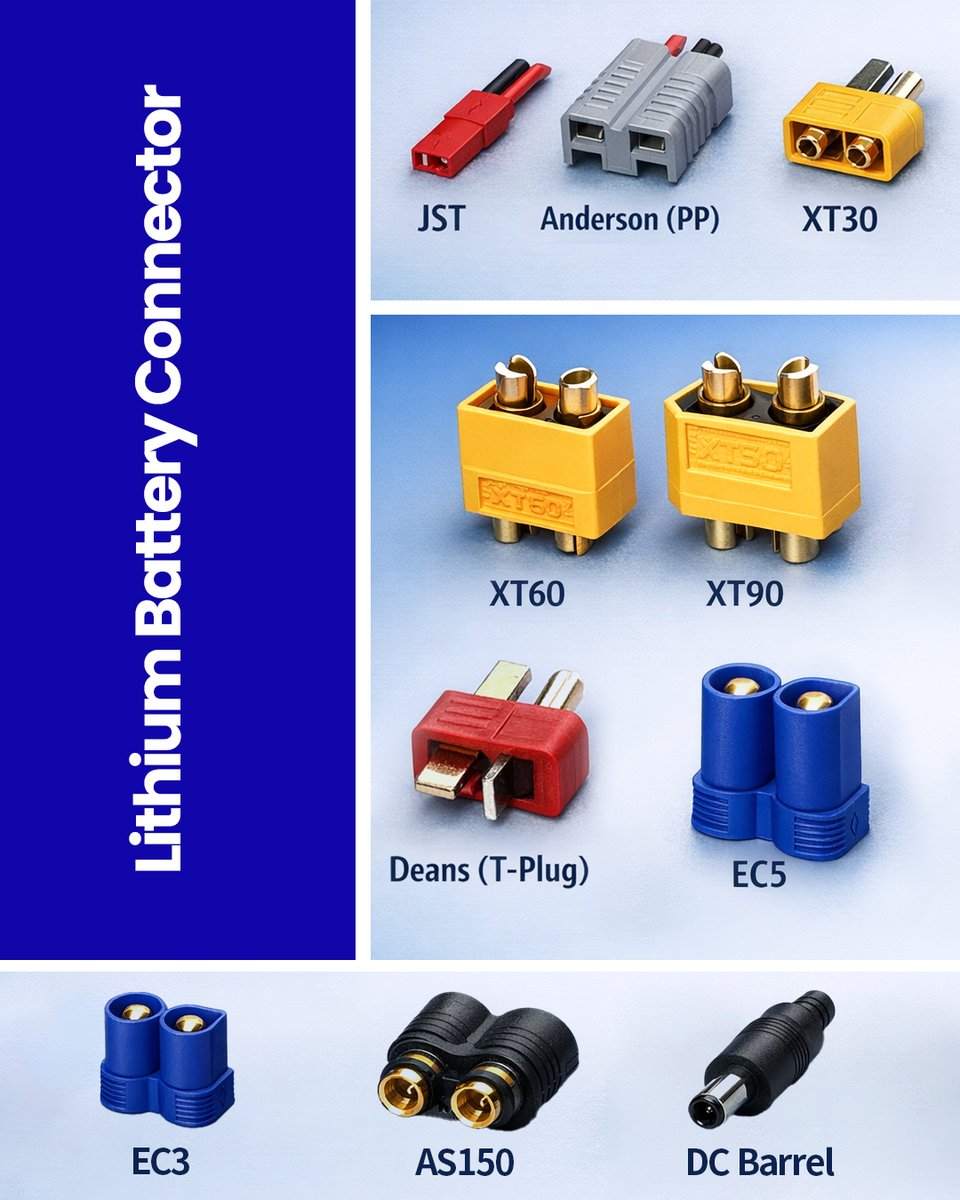 cmbatteries's tweet image. 🔌 
In this guide, we break down the most common connector types used in lithium battery packs and how to choose the right one for your project.

Read here:
cmbatteries.com/battery-connec…

 #ConnectorTypes #LithiumBattery #CustomEngineering #OEMManufacturing #BatteryPackDesign