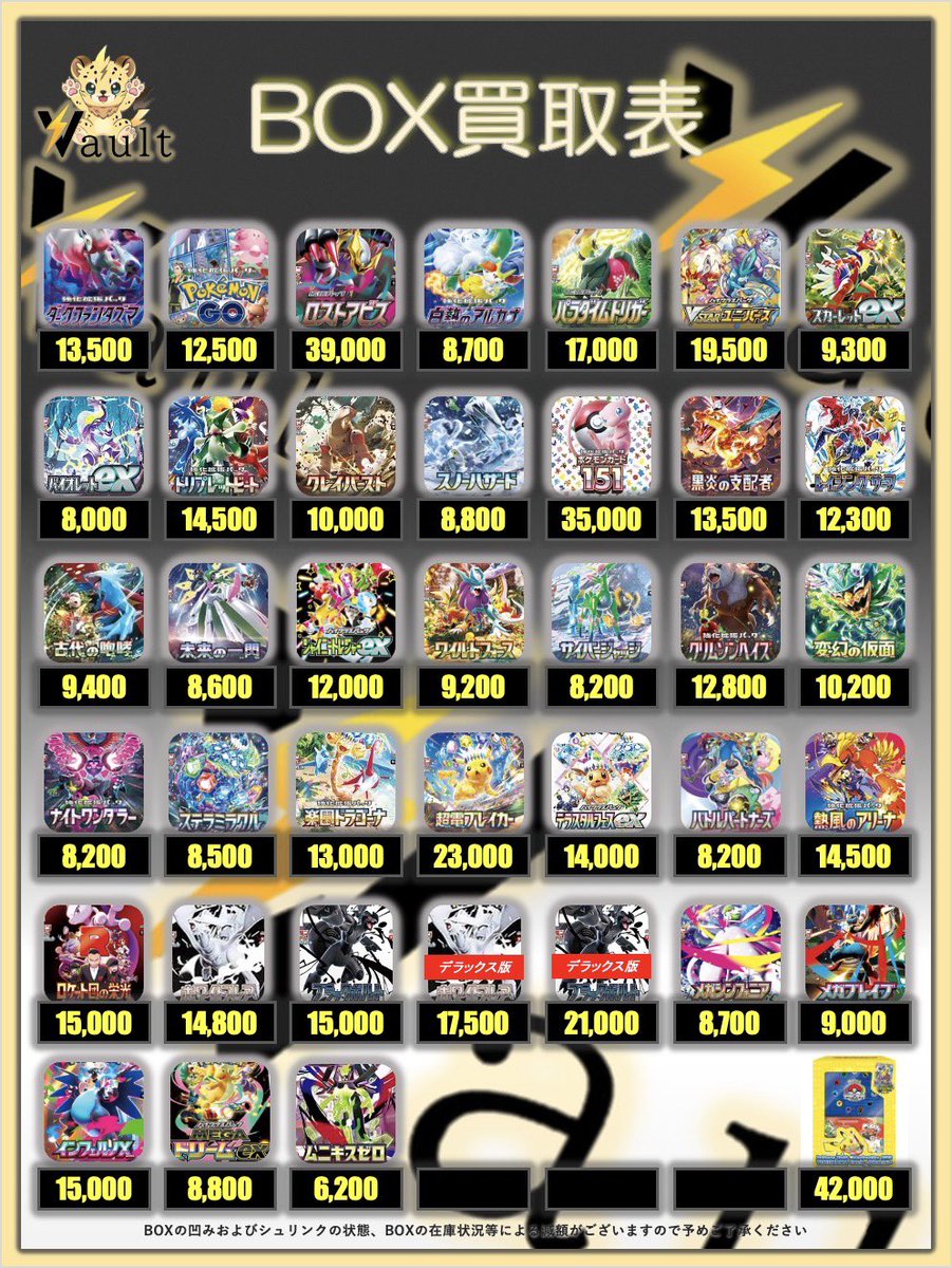 ポケカボックス強化買取】⚡️3/9更新 ポケカボックスの買取表になり