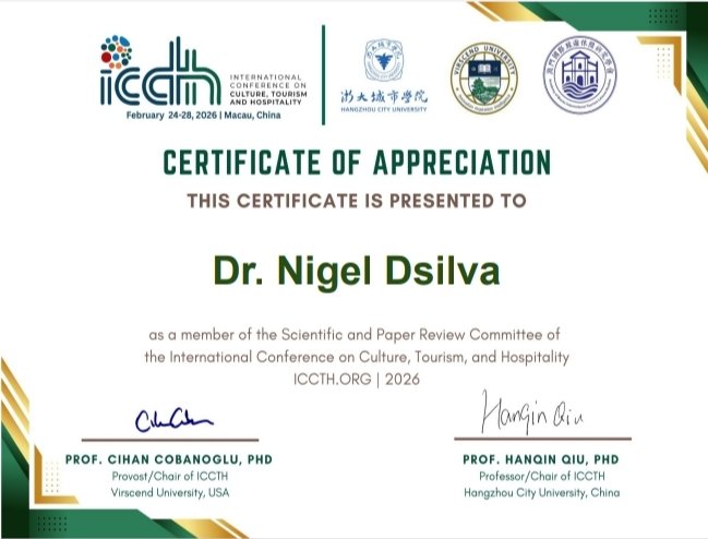 NigelRaylyn's tweet photo. Certificate of Appreciation as member of the Scientific and Paper Review Committee of https://t.co/z2Ba3UdoDu 2026 Conference https://t.co/SBgrcJhGBb