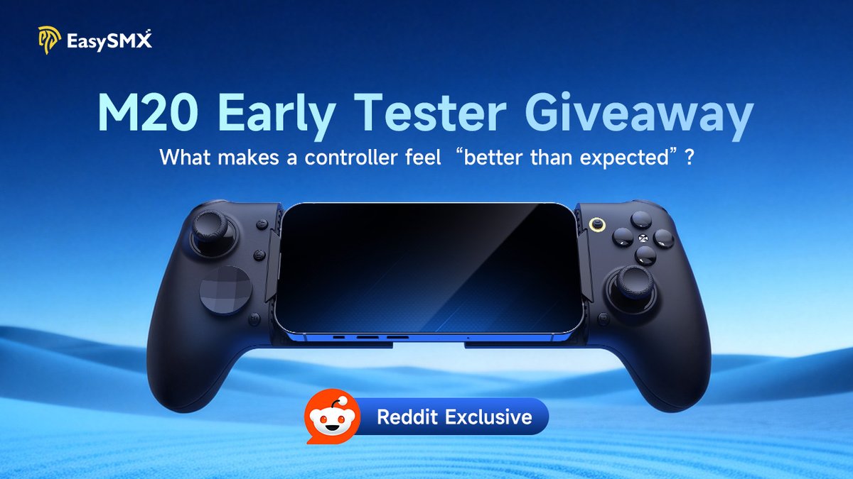 EasySMX_Gaming's tweet photo. 🎉 Exciting Giveaway Alert!
👀 5 lucky gamers will be early testers for the EasySMX M20! Head to our Reddit giveaway thread for your chance to win.
Deadline: March 20, 2026
👉https://t.co/WtqkZ8VcEk
#MobileGaming #Controller #EasySMX #EasySMXM20 #Mobilecontroller