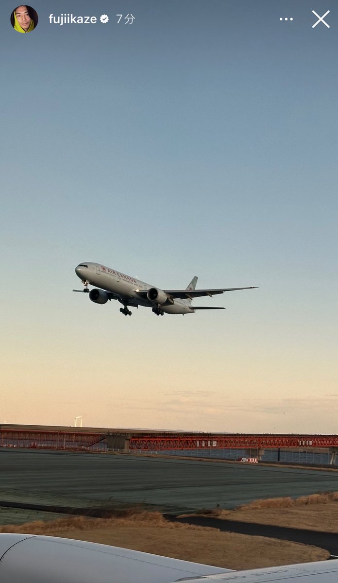 ちょうど2年前の2024.3.9 藤井風Instagramストーリー Air Canada