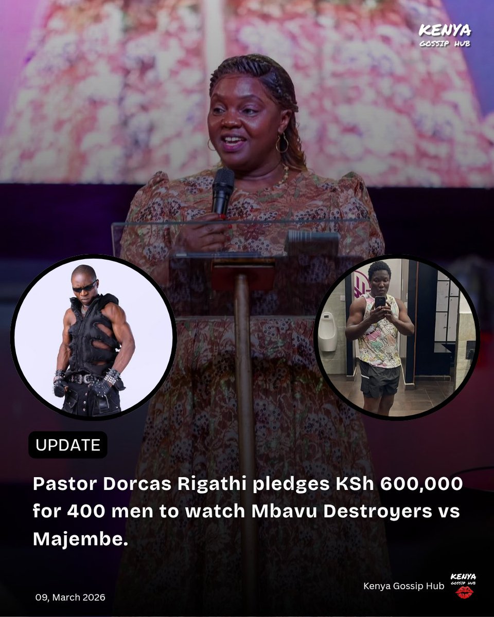 kenyasgossips's tweet photo. Pastor Dorcas Rigathi pledges to purchase tickets worth KSh 600,000 for 400 men to attend the match between Mbavu Destroyers and Majembe, schedule for April 4th. https://t.co/8jQfyD0NfH