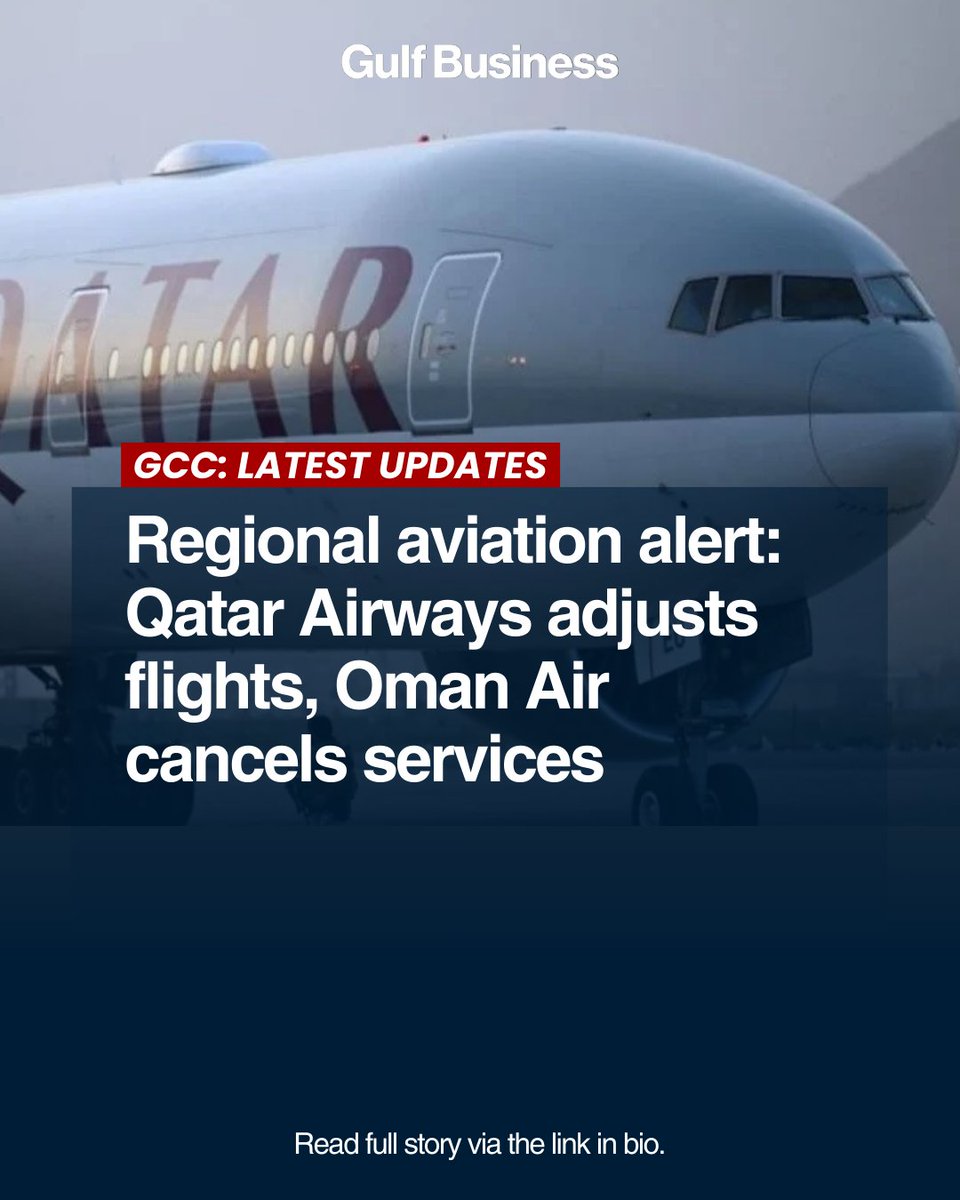 GulfBusiness's tweet image. Airports in Saudi have also warned travellers of possible disruptions as authorities continue to monitor the situation

Details: gulfbusiness.com/live-updates-e…

#AviationNews #GulfAviation #FlightUpdates #TravelAdvisory #QatarAirways #OmanAir #GulfAir  #AirTravelNews #AirlineUpdates