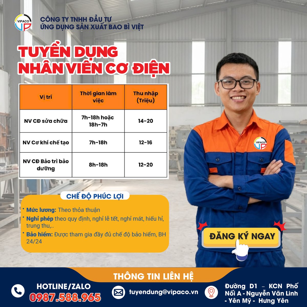 VIPACOPhoNoiA's tweet image. VIPACO IS HIRING ELECTROMECHANICAL TECHNICIANS 🔧

Stable jobs. Skilled hands. Real opportunities.

Join the team powering Vipaco’s growing production and global packaging supply.
#VIPACO #Hiring #EngineeringJobs #MechanicalJobs #TechnicianJobs #VietnamJobs