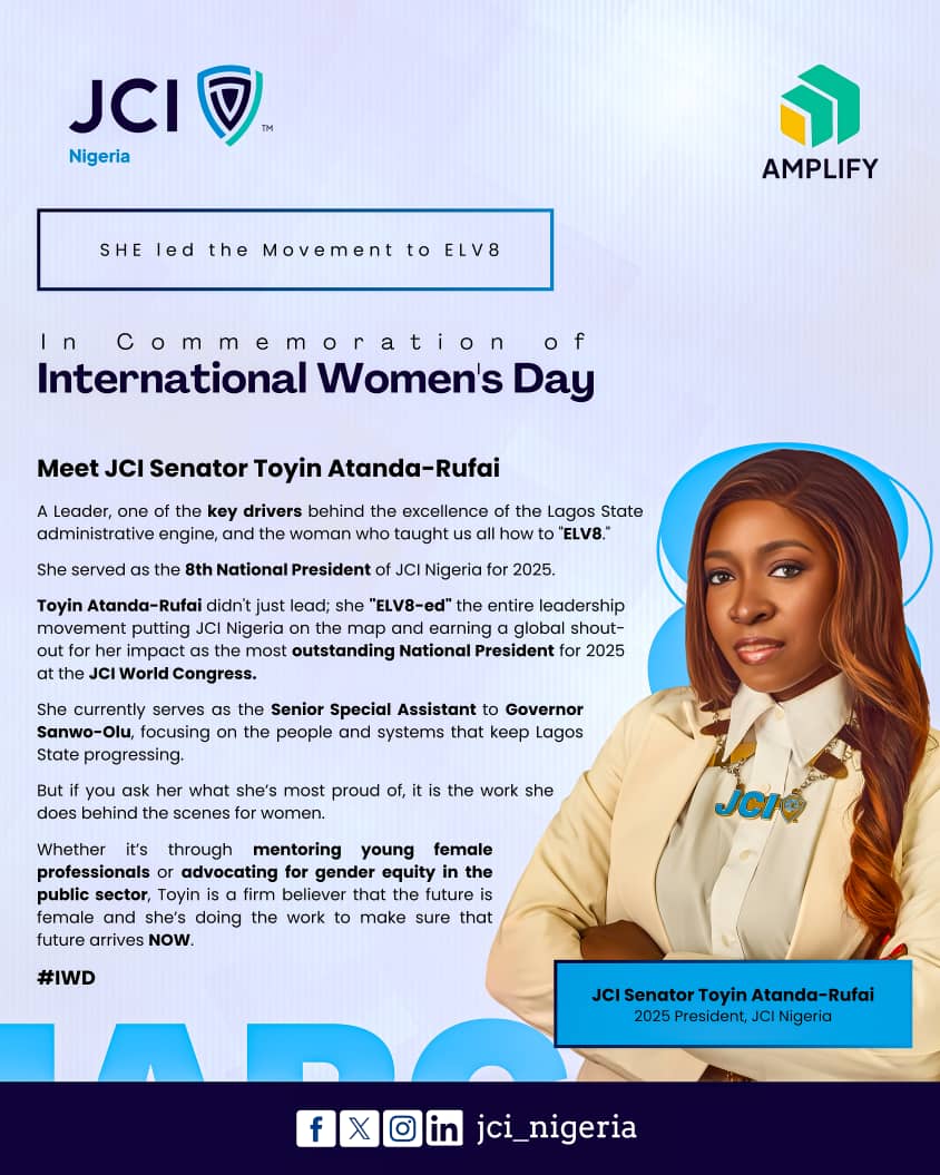 DeeWhyPumpy's tweet photo. Happy International Women's Day 

#Amplify
#JCINigeria
#JCI https://t.co/smAkVkNhPR