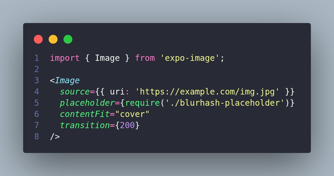 Still using <Image> in your Expo app?

Try expo-image instead.

You get:
• Automatic caching
• Faster image loading
• BlurHash placeholders
• Smooth transitions
Your app will literally feel faster.
#ReactNative #Expo