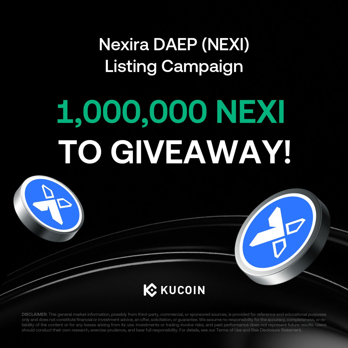 🎉 Nexira DAEP  $NEXI is bringing double rewards to #KuCoin!

🔹 Activity 1: NEXI GemSlot Carnival – Share 700,000 NEXI
🔹 Activity 2: KuCoin Affiliates Exclusive – Share a 150,000 NEXI
🔹 Activity 3: KuCoin Web3 Wallet x NEXI Joint Campaign – Share a 150,000 NEXI

Don’t miss